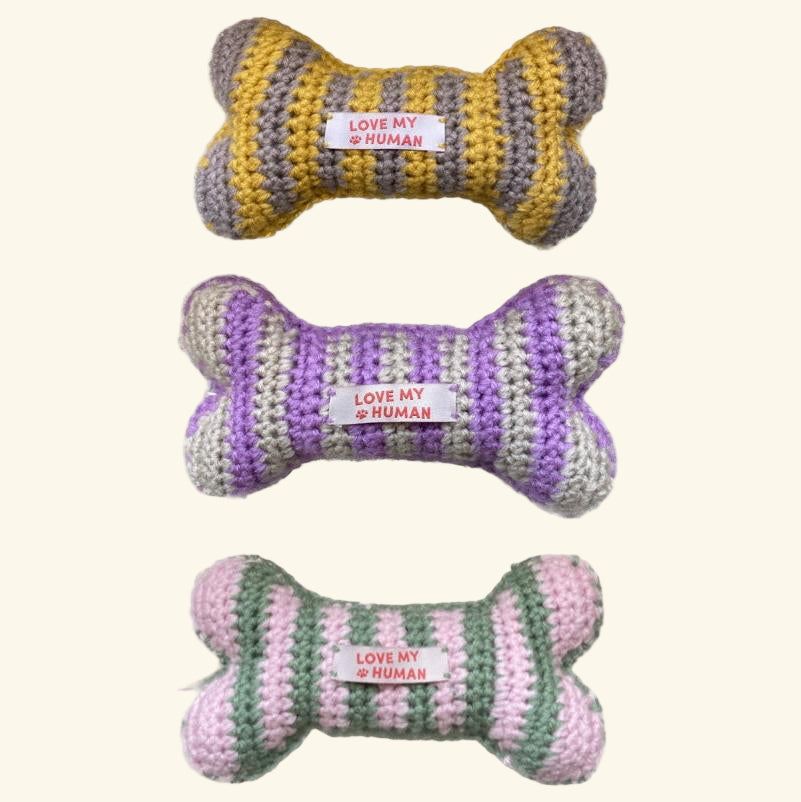 Crochet Stripe Bone Toy