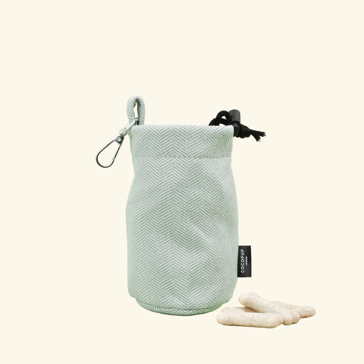 Sage Tweed Drawstring Treat Pouch