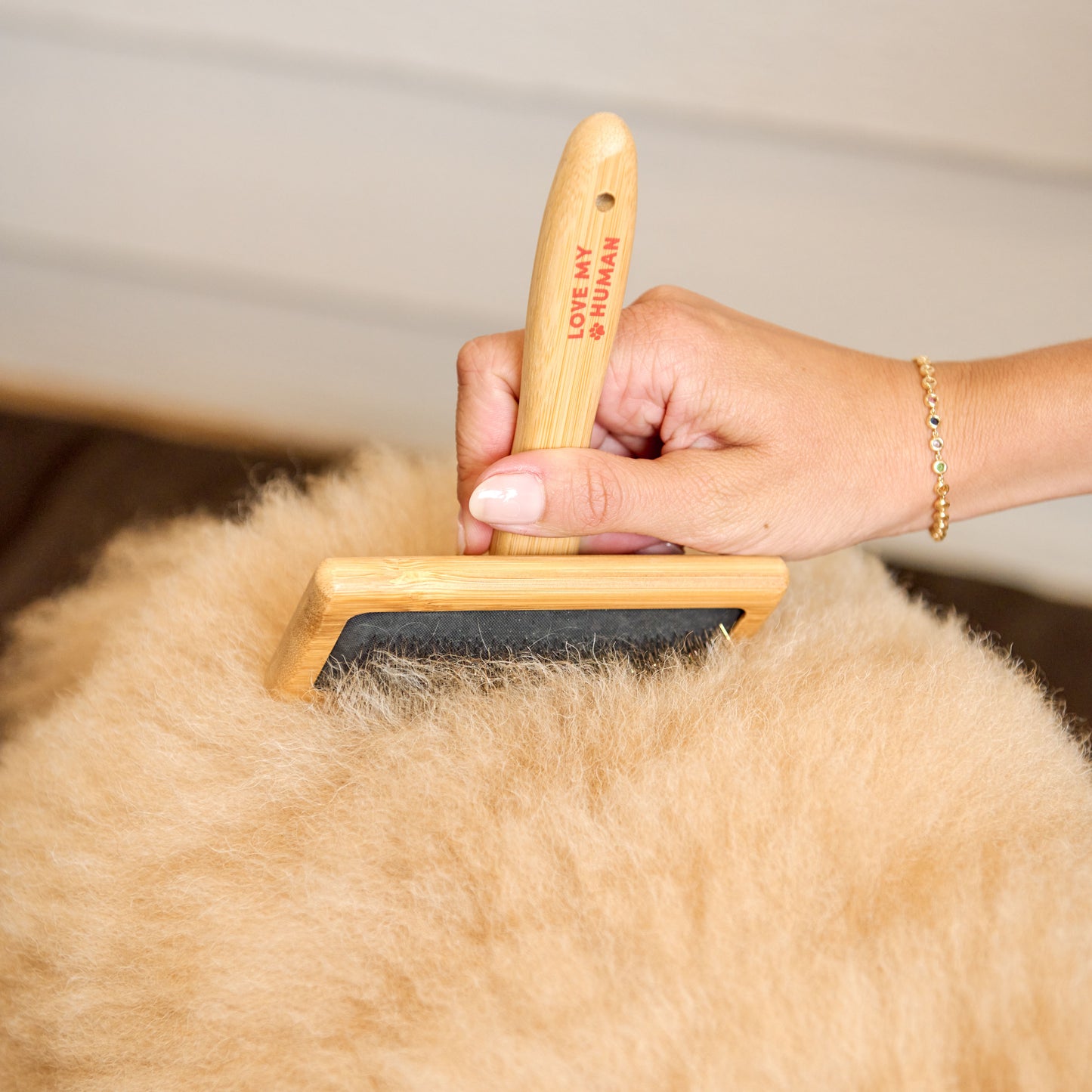 Bamboo Slicker Brush - Love My Human