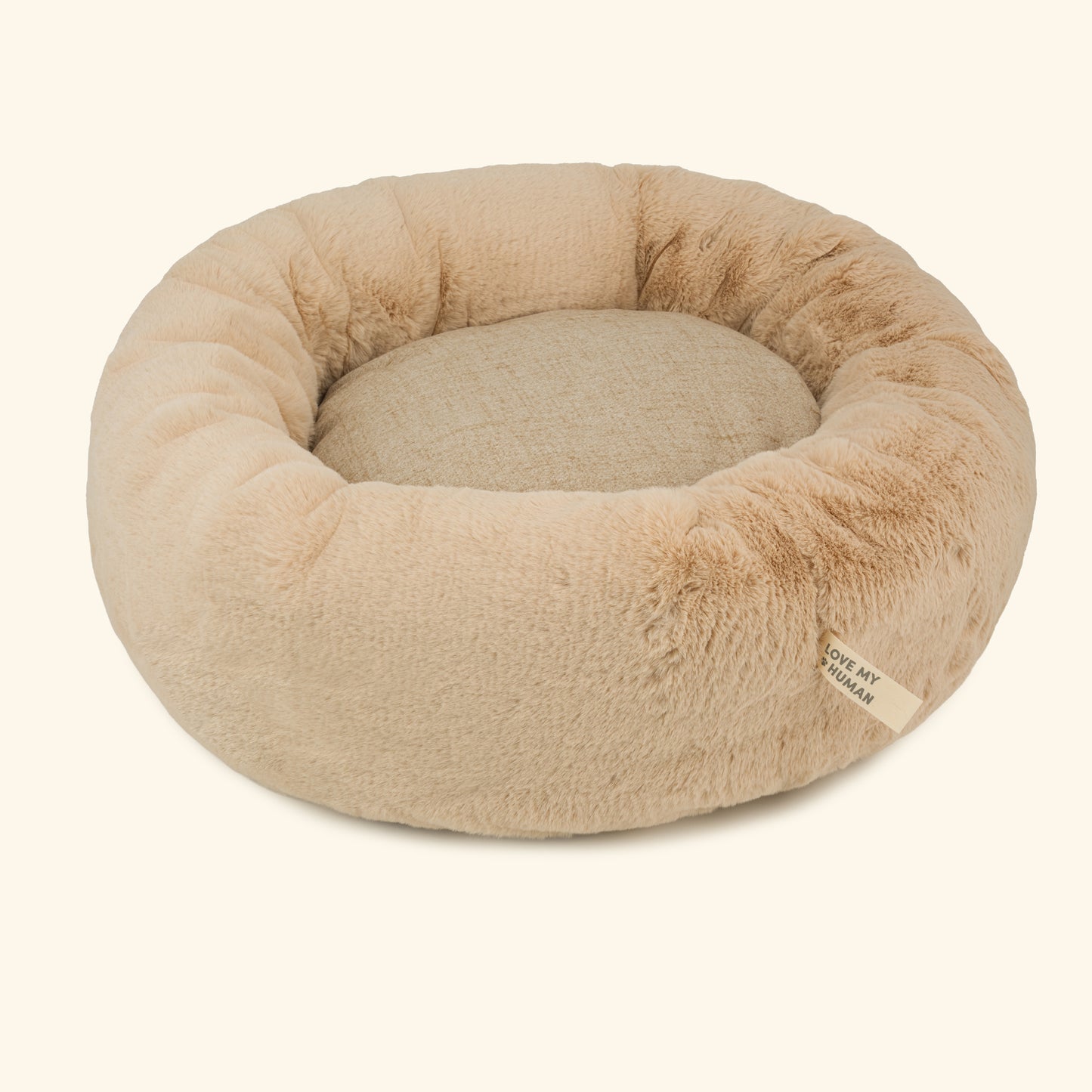 Beige Faux Fur Cushion Beds - Love My Human