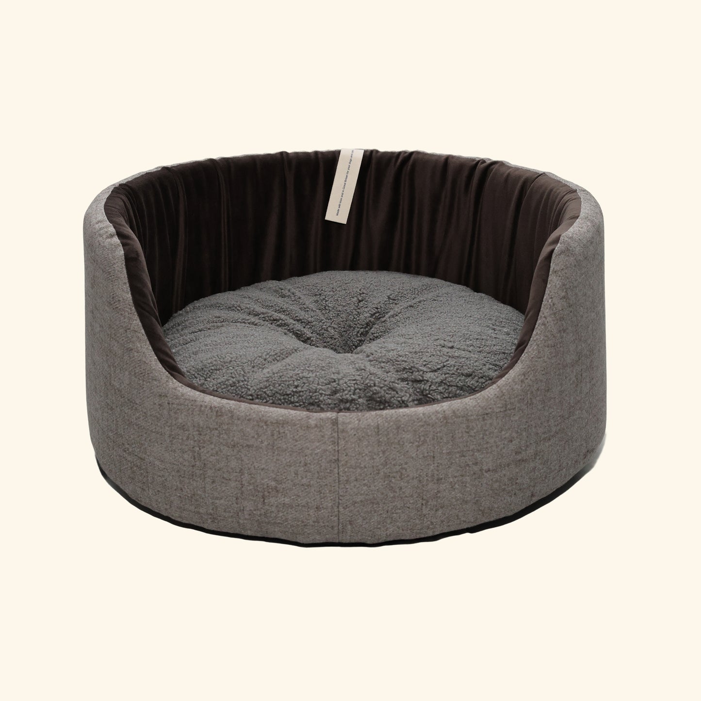 Grey and Black Velvet Slumber Dog Bed - Love My Human