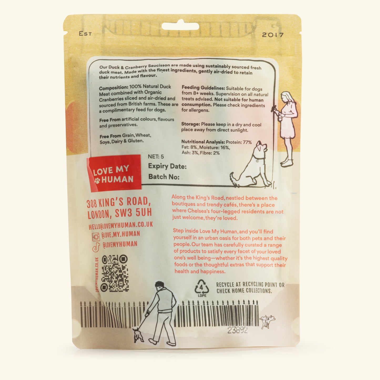 Duck & Cranberry Saucisson - Love My Human