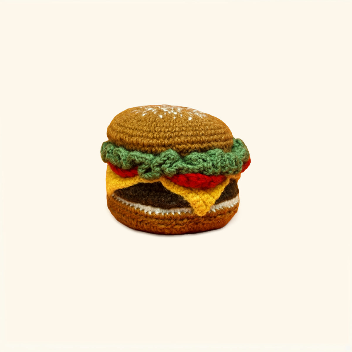 Hamburger Crochet DogToy