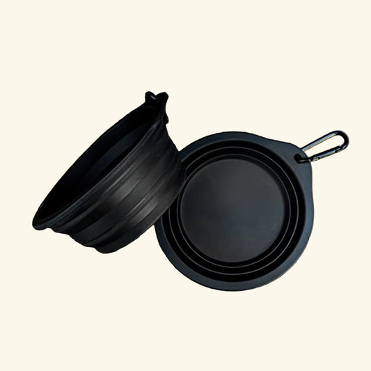 Black Collapsible Water Bowl Silicon