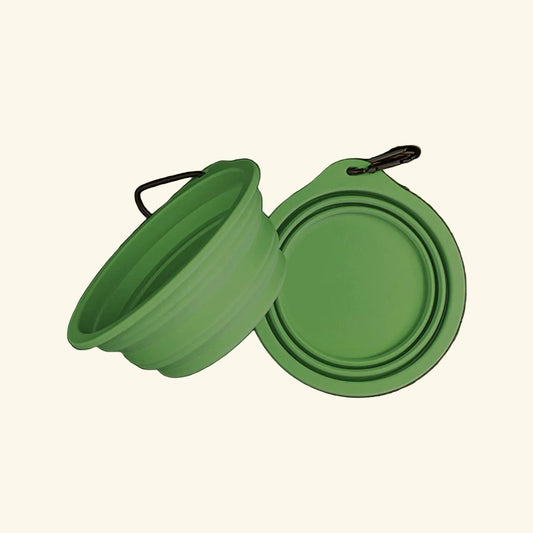 Green Collapsible Water Bowl Silicon