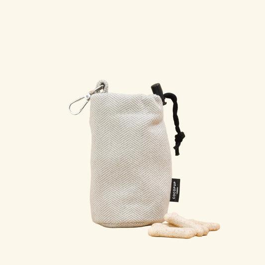 Brown Tweed Drawstring Treat Pouch
