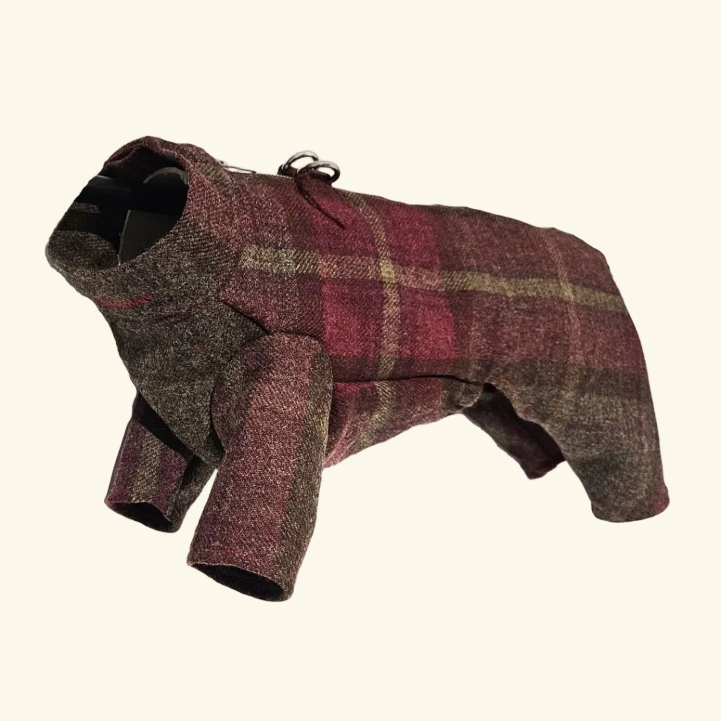 Maroon Tartan Tweed Coats