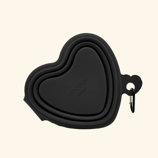 Black Heart Collapsible Bowl