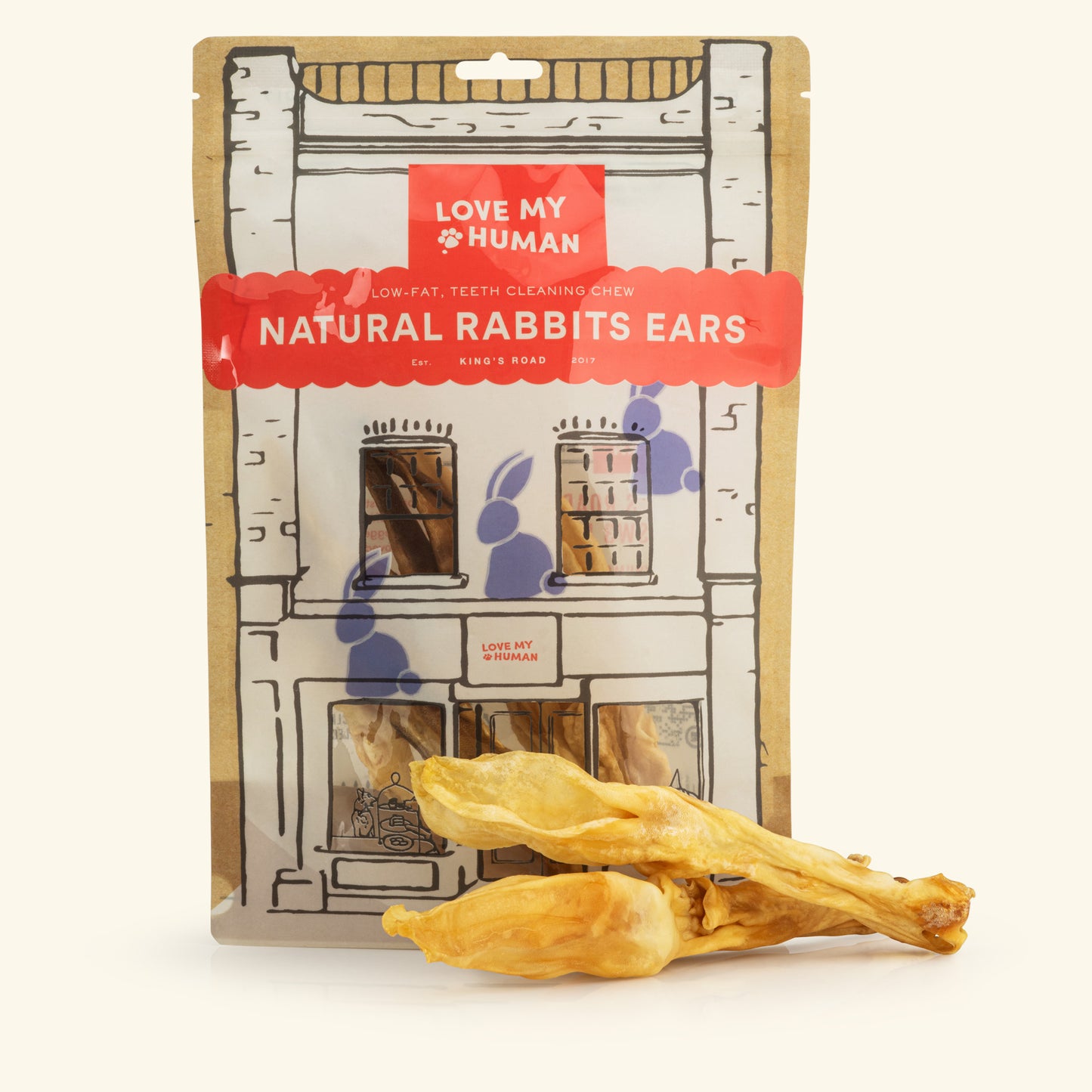 Natural Rabbit Ears - Love My Human