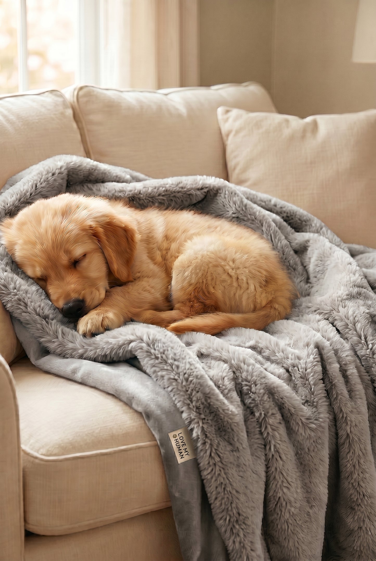 Faux Fur Blanket Medium - Love My Human