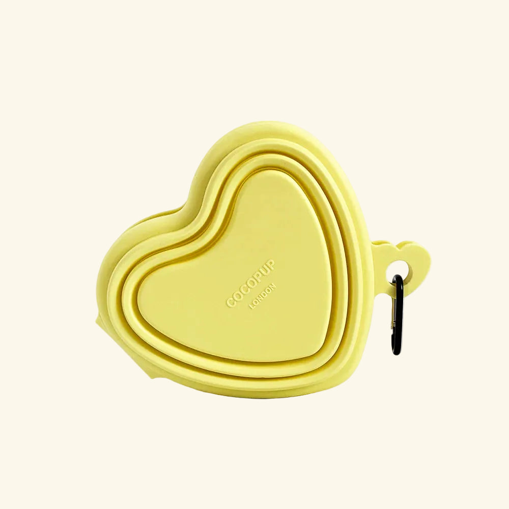 Yellow Heart Collapsible Bowl